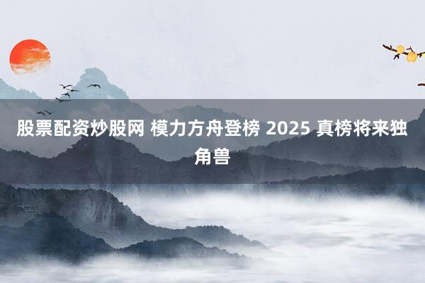 股票配资炒股网 模力方舟登榜 2025 真榜将来独角兽