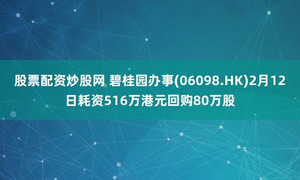 股票配资炒股网 碧桂园办事(06098.HK)2月12日耗资516万港元回购80万股