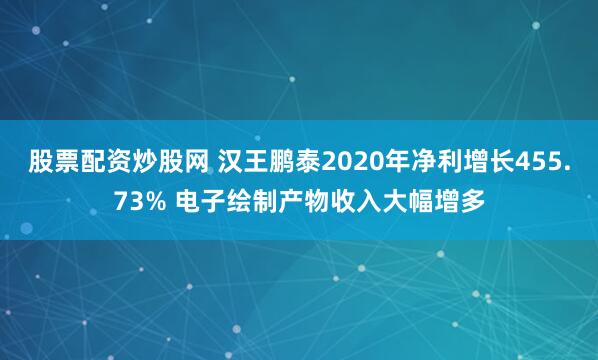股票配资炒股网 汉王鹏泰2020年净利增长455.73% 电子绘制产物收入大幅增多